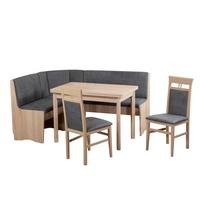 Eckbankgruppe Duisburg Peibso Titanic Grau/eiche D. B: 165cm - Grau/Sonoma Eiche, KONVENTIONELL, Holz/Holzwerkstoff (125/89/125cm) - MID.YOU