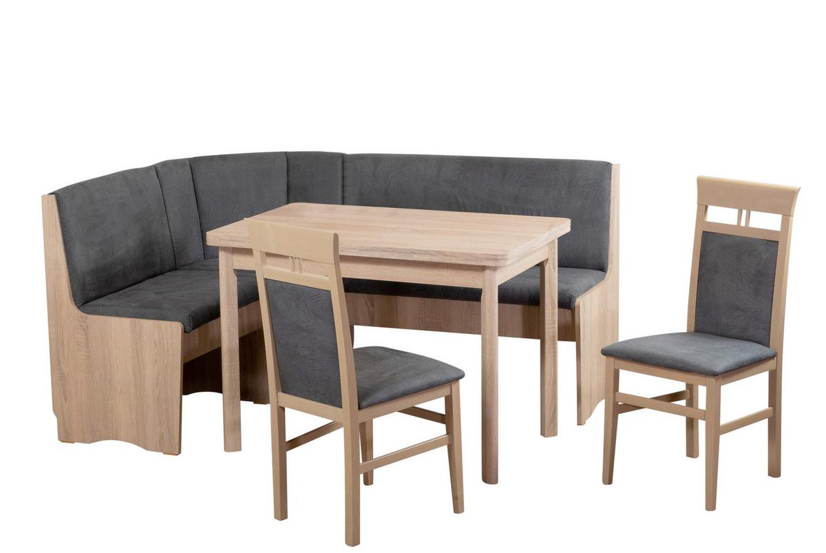 Eckbankgruppe Duisburg Peibso Titanic Grau/eiche D. B: 165cm - Grau/Sonoma Eiche, KONVENTIONELL, Holz/Holzwerkstoff (125/89/125cm) - MID.YOU