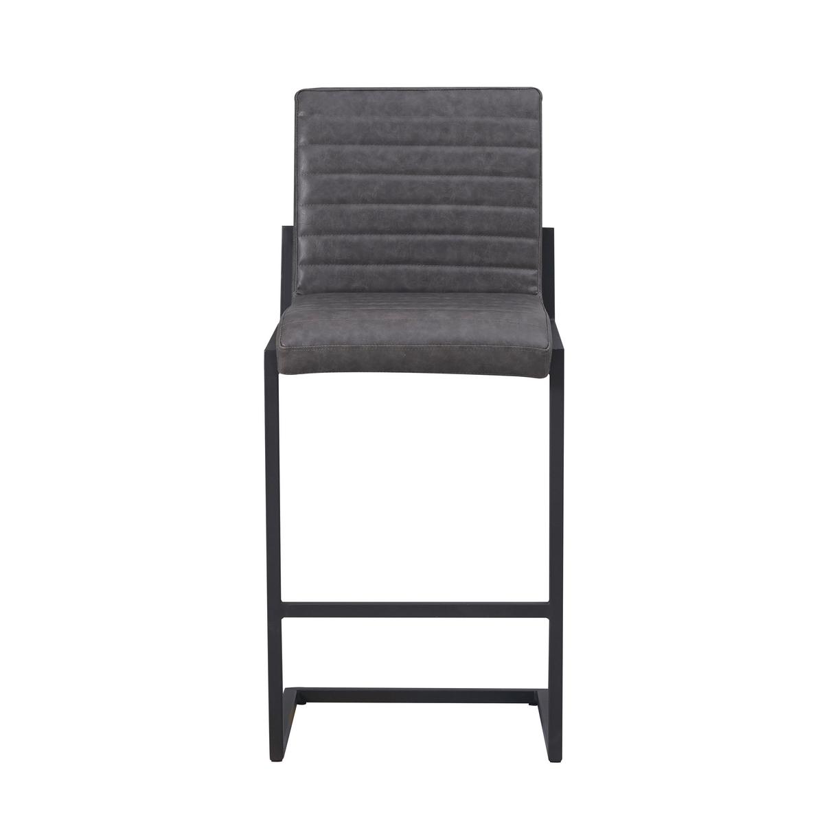 Barhocker-set Donny Anthrazit B: 54 Cm - Anthrazit/Schwarz, MODERN, Textil/Metall (54/100/58cm) - MID.YOU