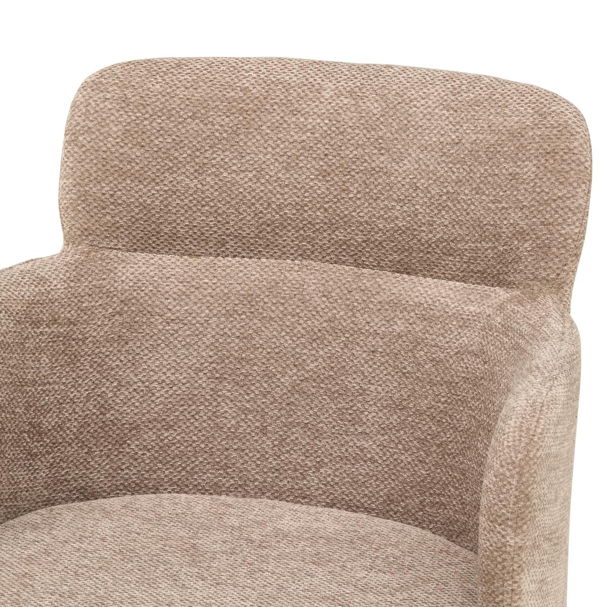 Armlehnstuhl Matteo Webstoff Braun, B: 58,5 cm - Schwarz/Braun, KONVENTIONELL, Holz/Textil (58,5/85/63cm) - Livetastic