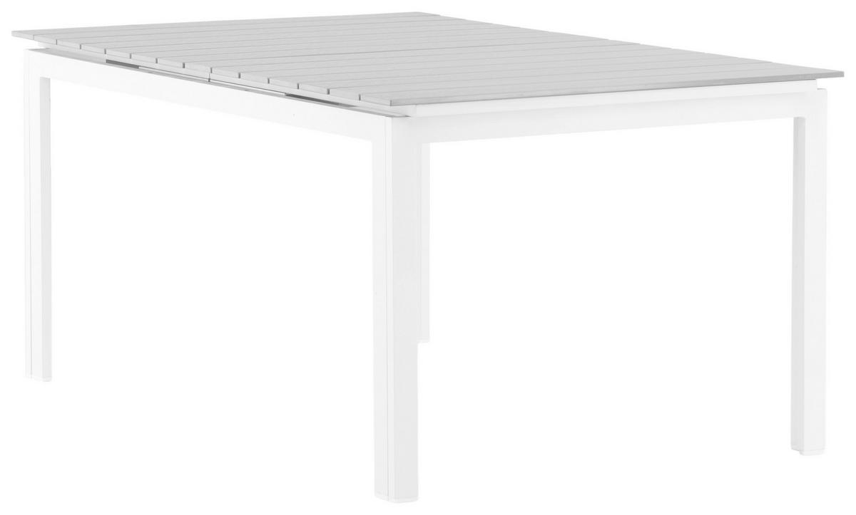 Gartentisch Levels - Weiß/Grau, KONVENTIONELL, Metall (160/100/75cm) - Gardenson