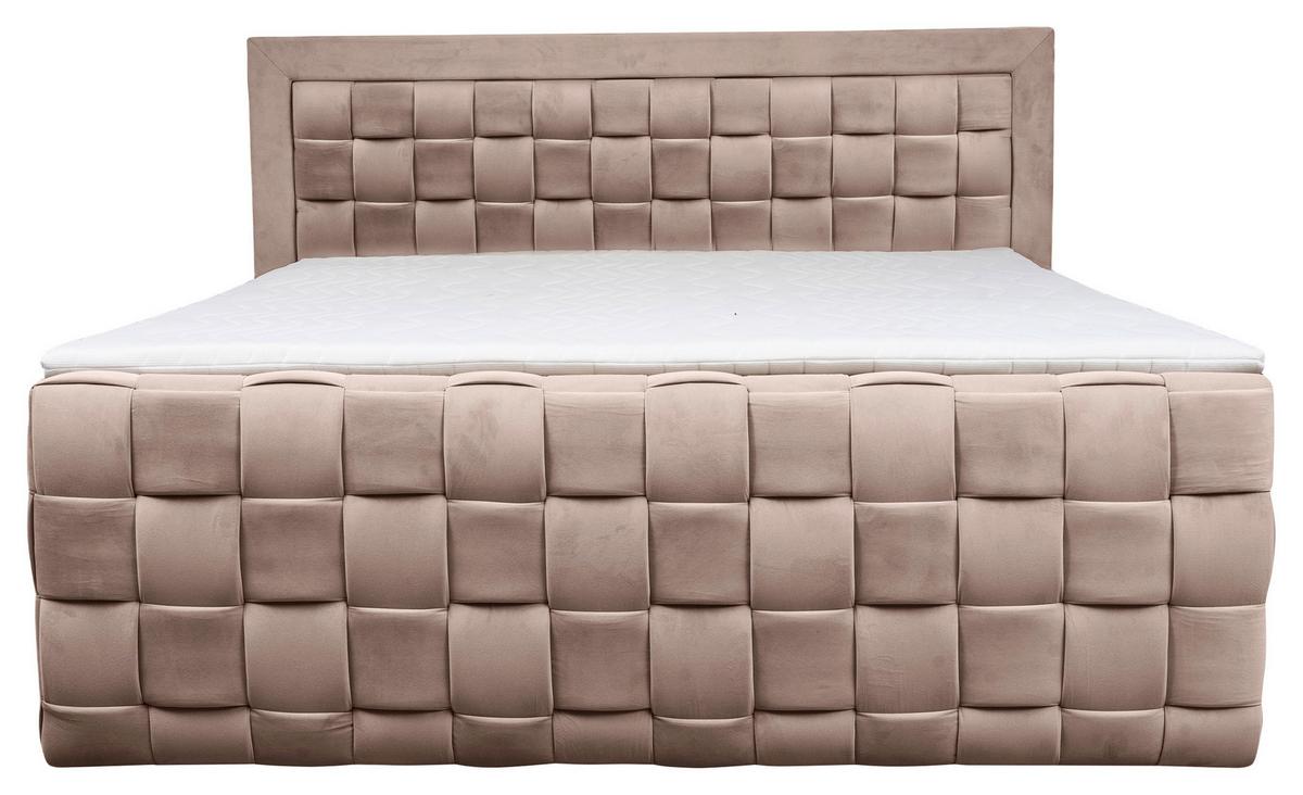 Boxspringbett Grenada Beige, Lf: 180x200 cm - Beige, MODERN, Textil (180/200cm) - Livetastic