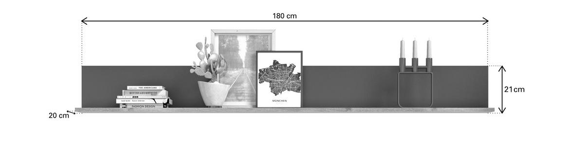 Wohnwand Basalt Grau Nachbildung,324 cm - Glas/Holzwerkstoff (324/200/47cm) - MID.YOU