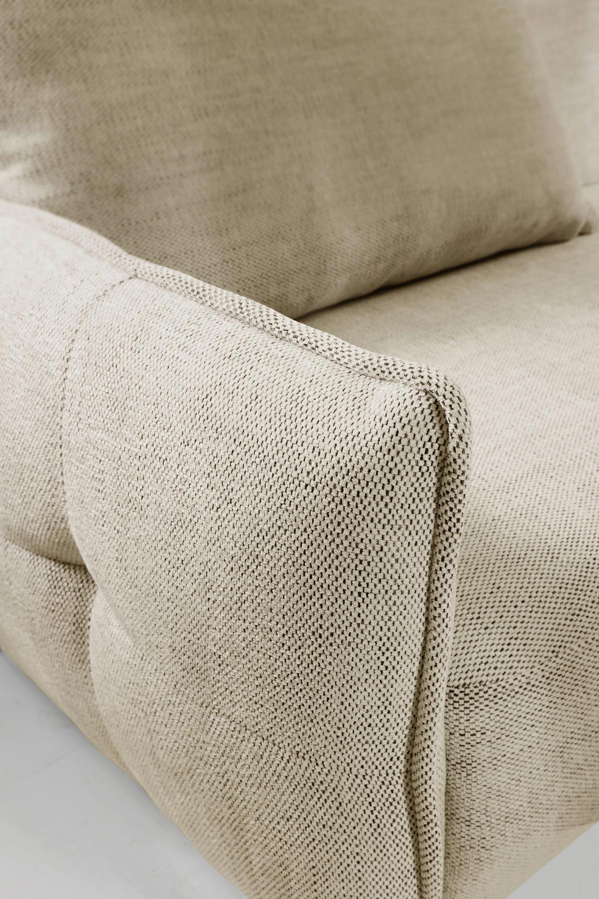 Ecksofa Sycylia Creme/Schwarz, 244 cm - Creme/Schwarz, Design, Textil (244/165cm) - MID.YOU
