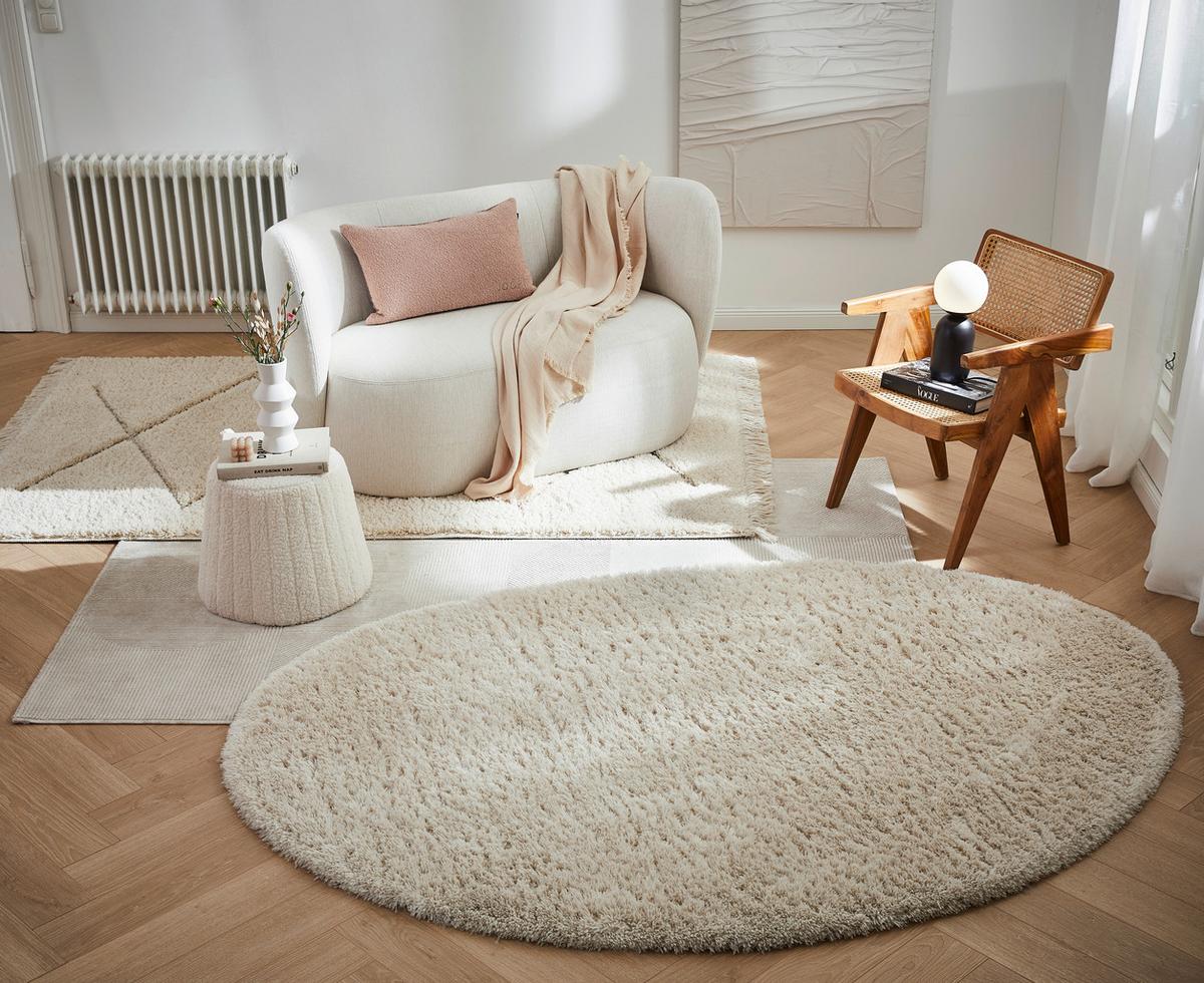 2-sitzer-sofa Boli Bouclé - Creme/Schwarz, KONVENTIONELL, Textil (154/80/84cm) - Livetastic