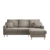 Ecksofa Valentina - Graubraun/Naturfarben, Design, Textil (228/150cm) - P & B