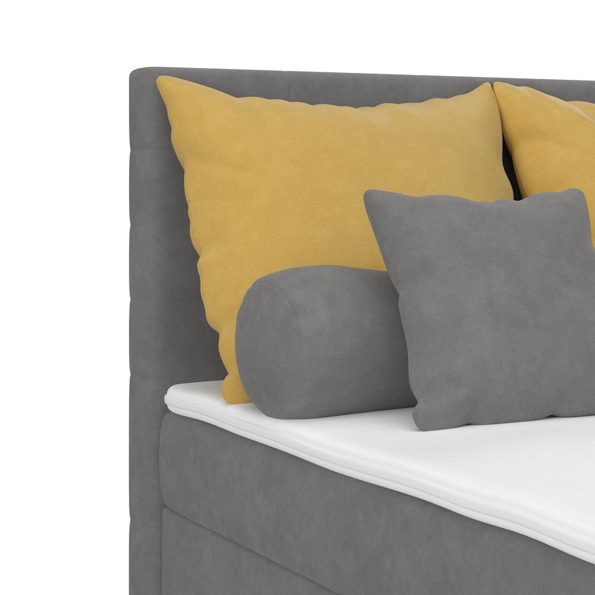 Kárpitozott Ágy Adria 140/200cm - sötétszürke, Konventionell, textil/fa (140/200cm)