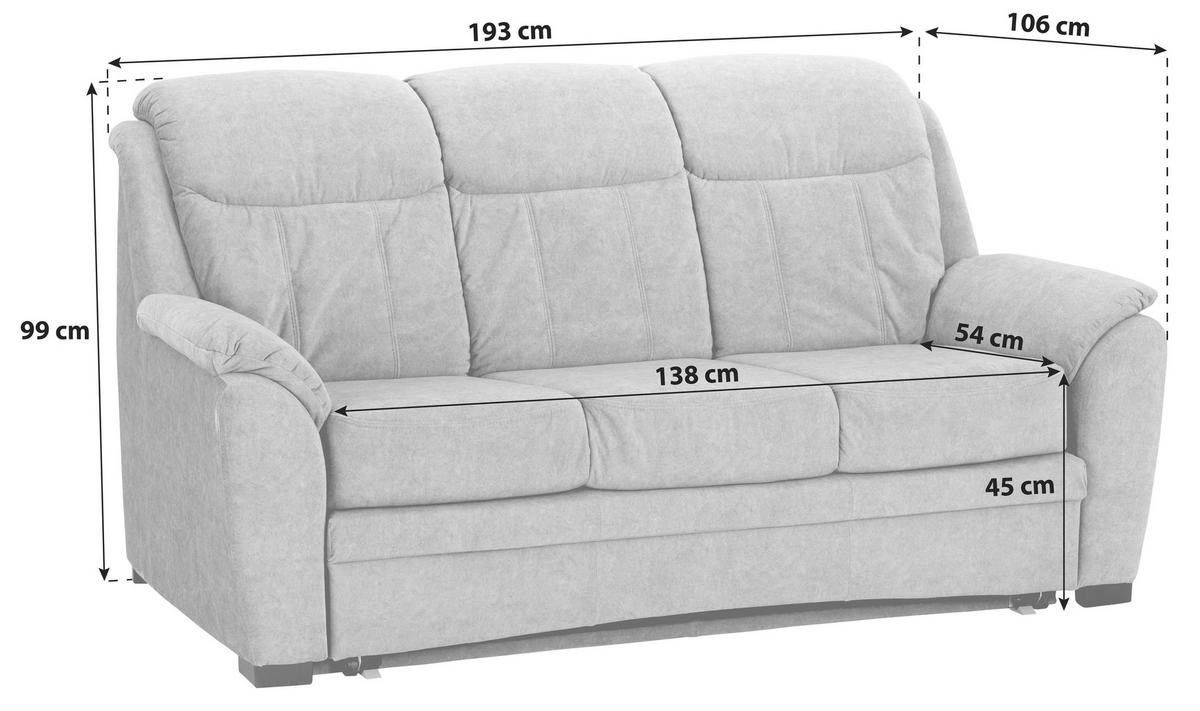 3 Üléses Kanapé Bruno - világosbarna, Modern, textil (193/99/106cm)