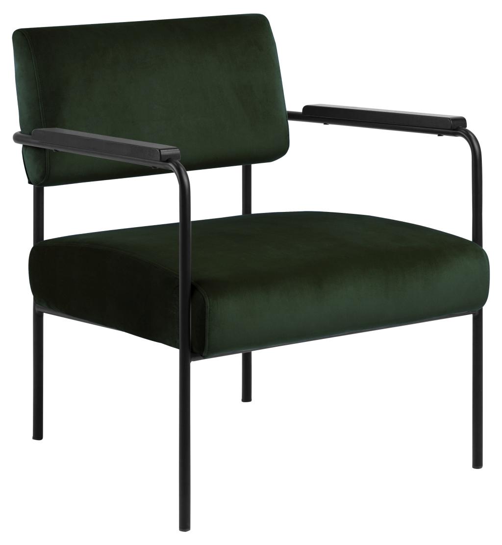 Kreslo Cloe Tmavá Zelená - čierna/zelená, Design, kov/textil (66,5/77/65cm)