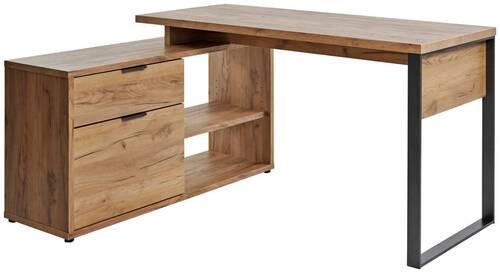 Eckschreibtisch mit Stauraum B: 120cm H: 76cm Loop C 150 E - Eichefarben/Anthrazit, MODERN, Holzwerkstoff/Metall (150/120/76cm) - Livetastic