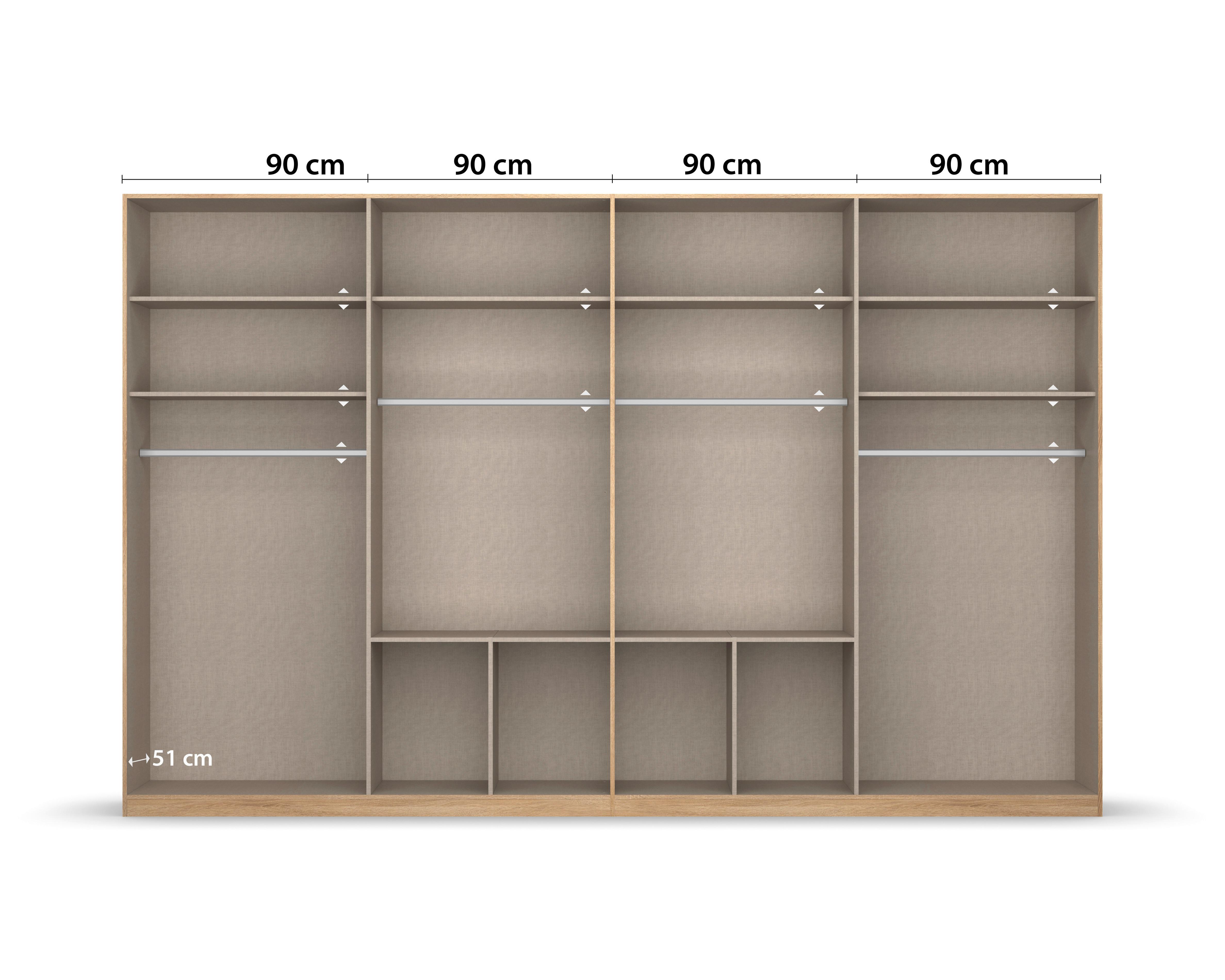 Drehtürenschrank Bingen S. Eiche D. B: 360cm - Sonoma Eiche, MODERN, Holzwerkstoff (360/229/54cm) - Rauch Möbel