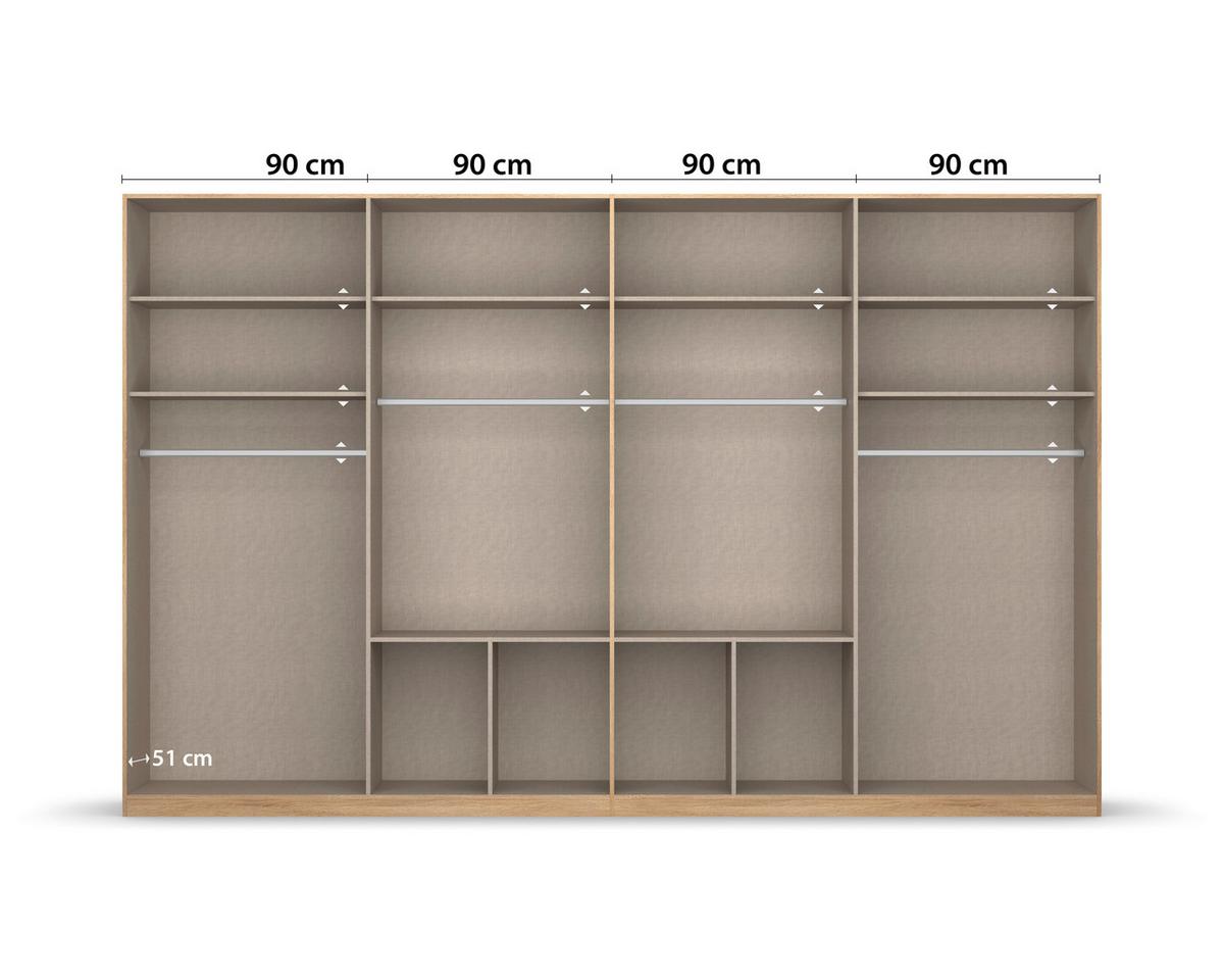 Drehtürenschrank Bingen S. Eiche D. B: 360cm - Sonoma Eiche, MODERN, Holzwerkstoff (360/229/54cm) - Rauch Möbel