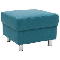 Polsterhocker Jamie Petrol Webstoff H: 40 Cm - Chromfarben/Petrol, KONVENTIONELL, Textil (54/40/54cm) - MID.YOU