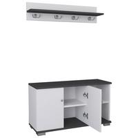 Garderobe Gados 2-teilig Anthrazit/Weiß - Anthrazit/Weiß, MODERN, Holzwerkstoff (90/82/33cm) - MID.YOU