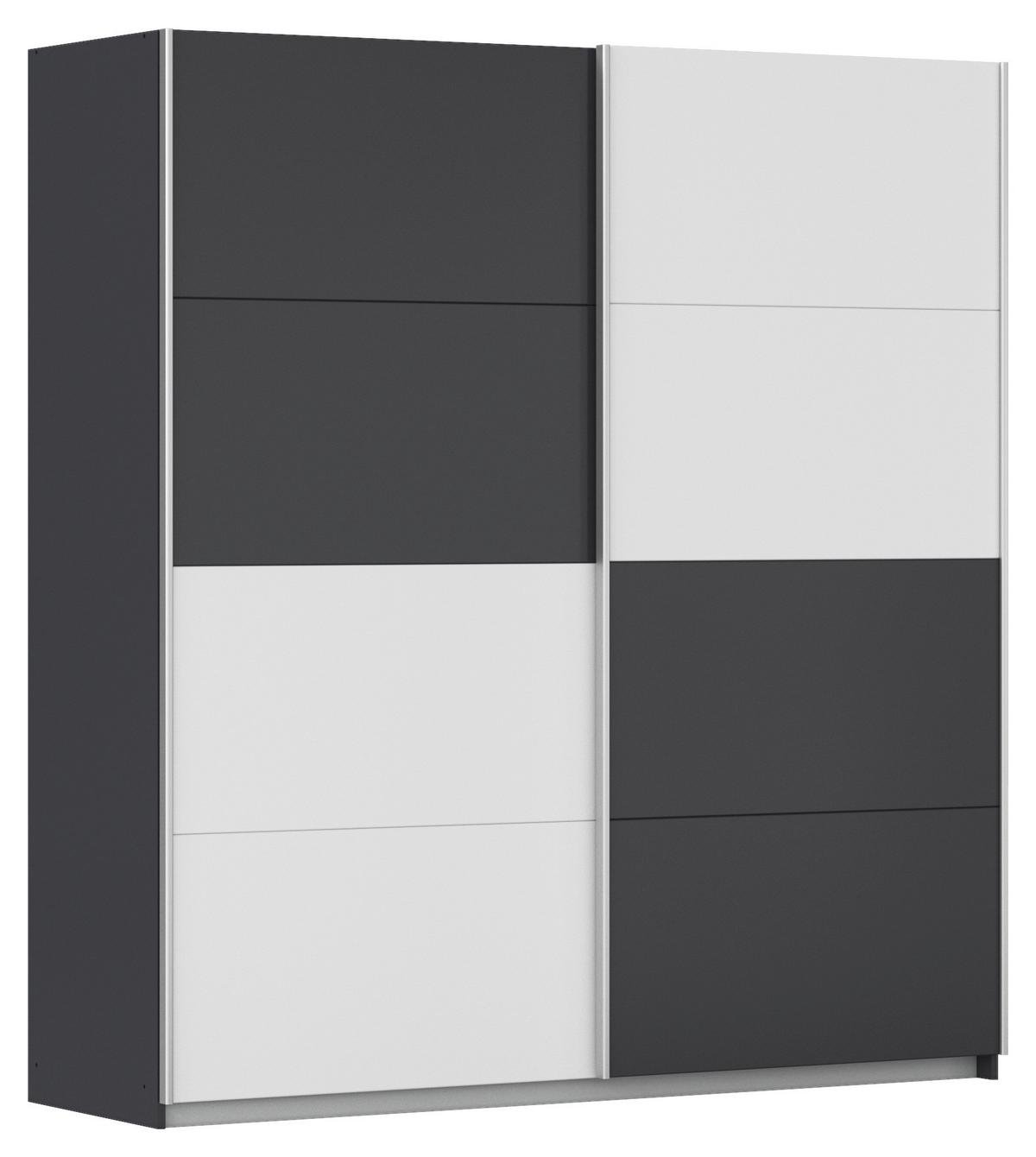 Schwebetürenschrank Subito - Graphitfarben/Weiß, MODERN, Holzwerkstoff (181/197/61cm) - Rauch Möbel