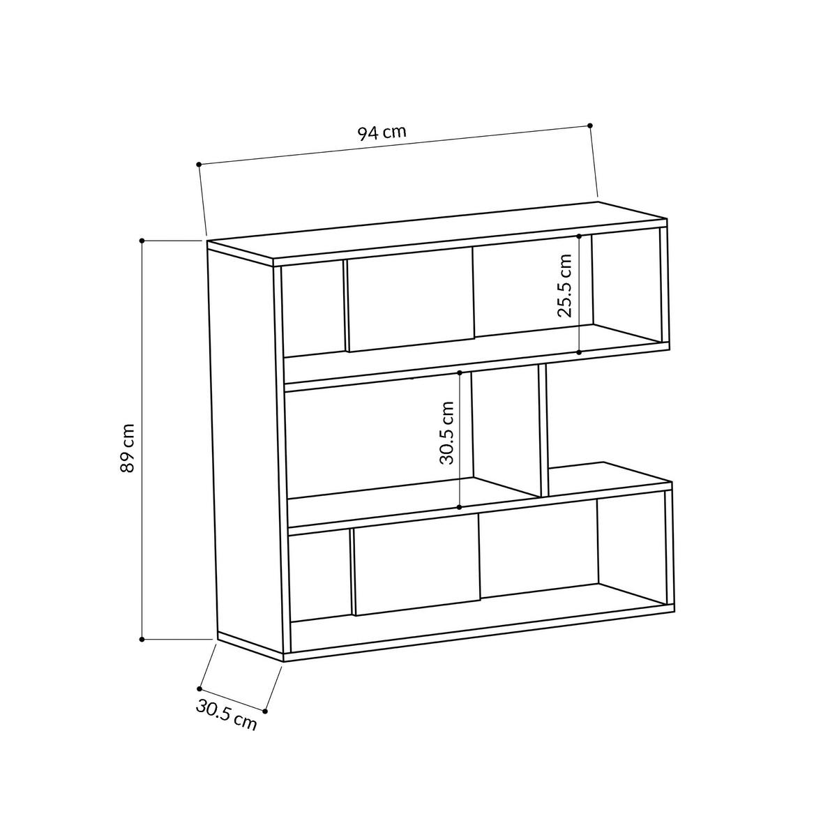 Bücherwand Molly Bücherregal - Anthrazit, Design, Holzwerkstoff (94/89/30cm) - Livetastic