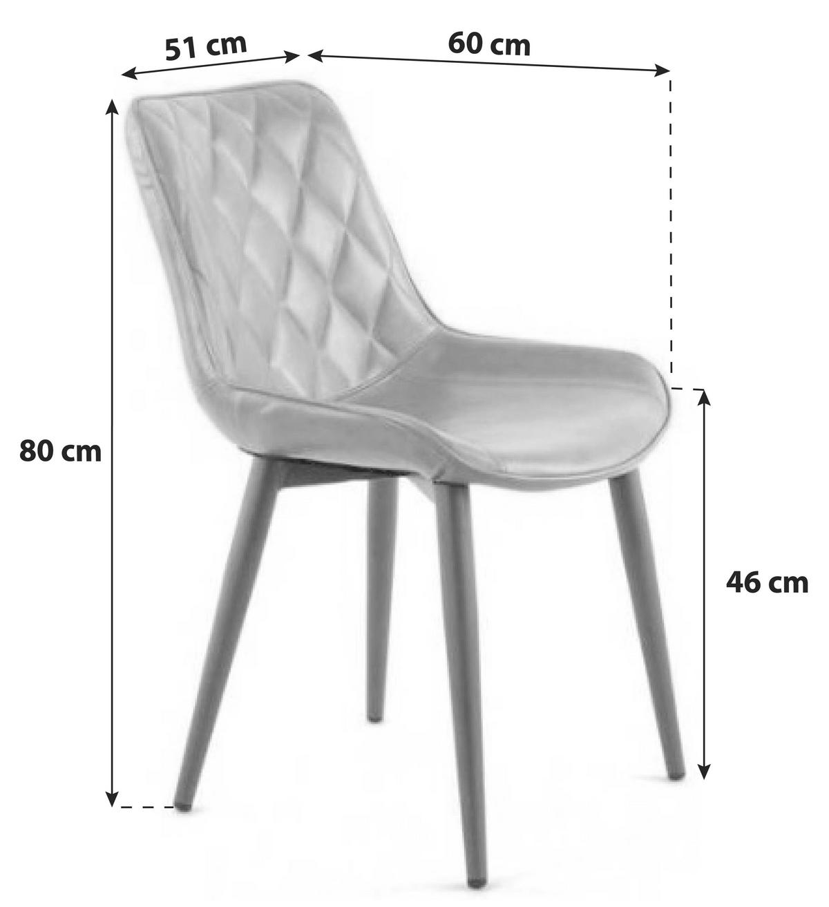 Schalenstuhl Cecil Orange Gepolstert 2er-Set - Orange, Trend, Textil/Metall (51/80/60cm) - Kayoom