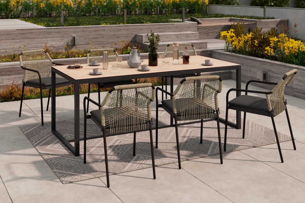 Gartensessel Isabella Metall/Kunststoff/Textil - Dunkelgrau, MODERN, Kunststoff/Textil (56/58/86cm) - Luca Bessoni
