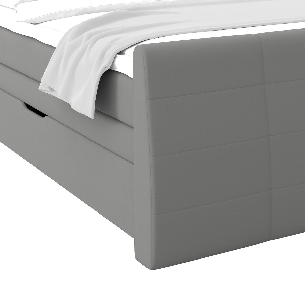 Boxspringbett Libra - Graphitfarben/Schwarz, KONVENTIONELL, Textil (160/200cm)