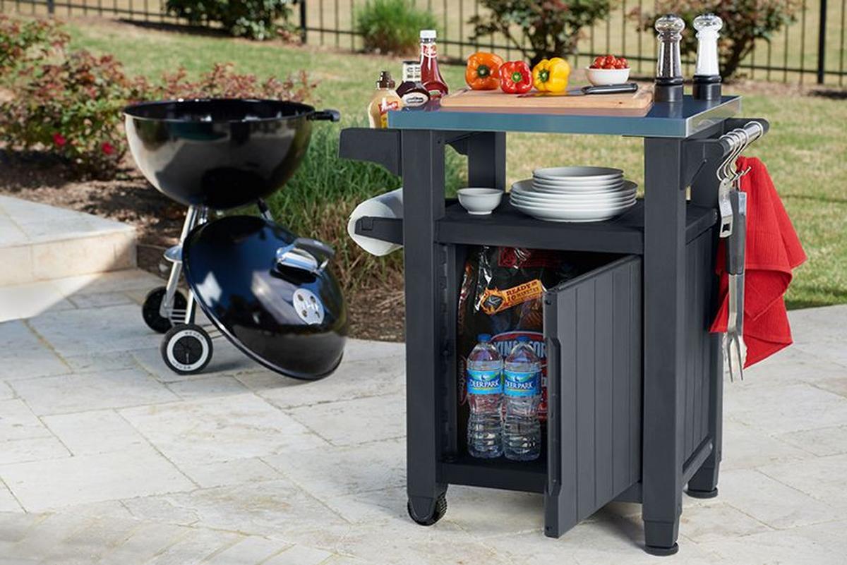 ZAHRADNÍ STŮL UNITY - barvy grafitu, Moderní, plast (82/90/52cm)