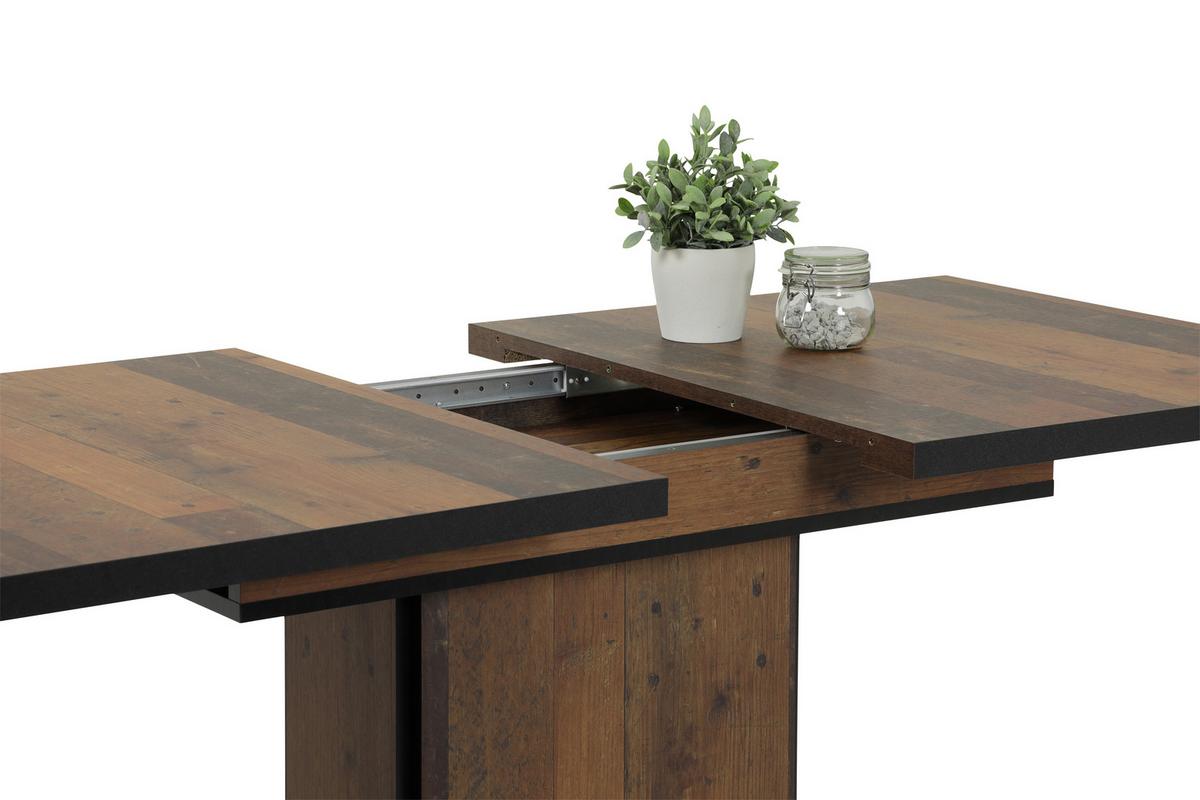 Esstisch Ariana T  120-160x80 Cm Dunkelbraun/schwarz - Dunkelbraun/Schwarz, KONVENTIONELL, Holzwerkstoff (120-160/80/76cm) - MID.YOU