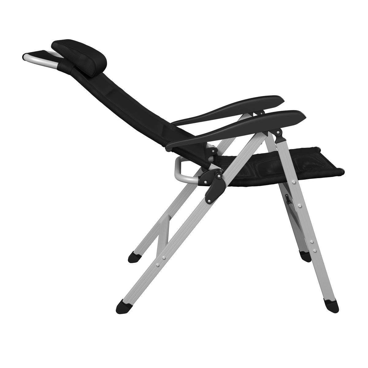 ZÁHRADNÁ STOLIČKA GERI - čierna/strieborná, Basics, kov/textil (74/117/60cm)