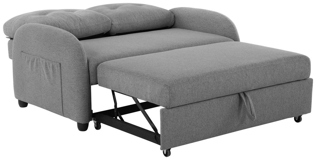 Schlafsofa Cosmo Grau B: 140 cm - Dunkelgrau/Schwarz, Design, Textil (140/94/95cm) - Livetastic