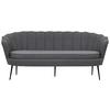 2-Sitzer-Sofa Calais - Dunkelgrau/Schwarz, Design, Textil/Metall (180/78.5/78cm) - Livetastic