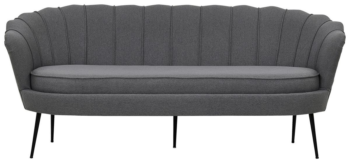 2-Sitzer-Sofa Calais - Dunkelgrau/Schwarz, Design, Textil/Metall (180/78.5/78cm) - Livetastic