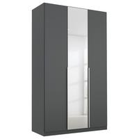 Drehtürenschrank Mit Spiegel B: 136 Cm Alabama, Grau - Silberfarben/Grau, MODERN, Holzwerkstoff (136/229/54cm) - Rauch Möbel