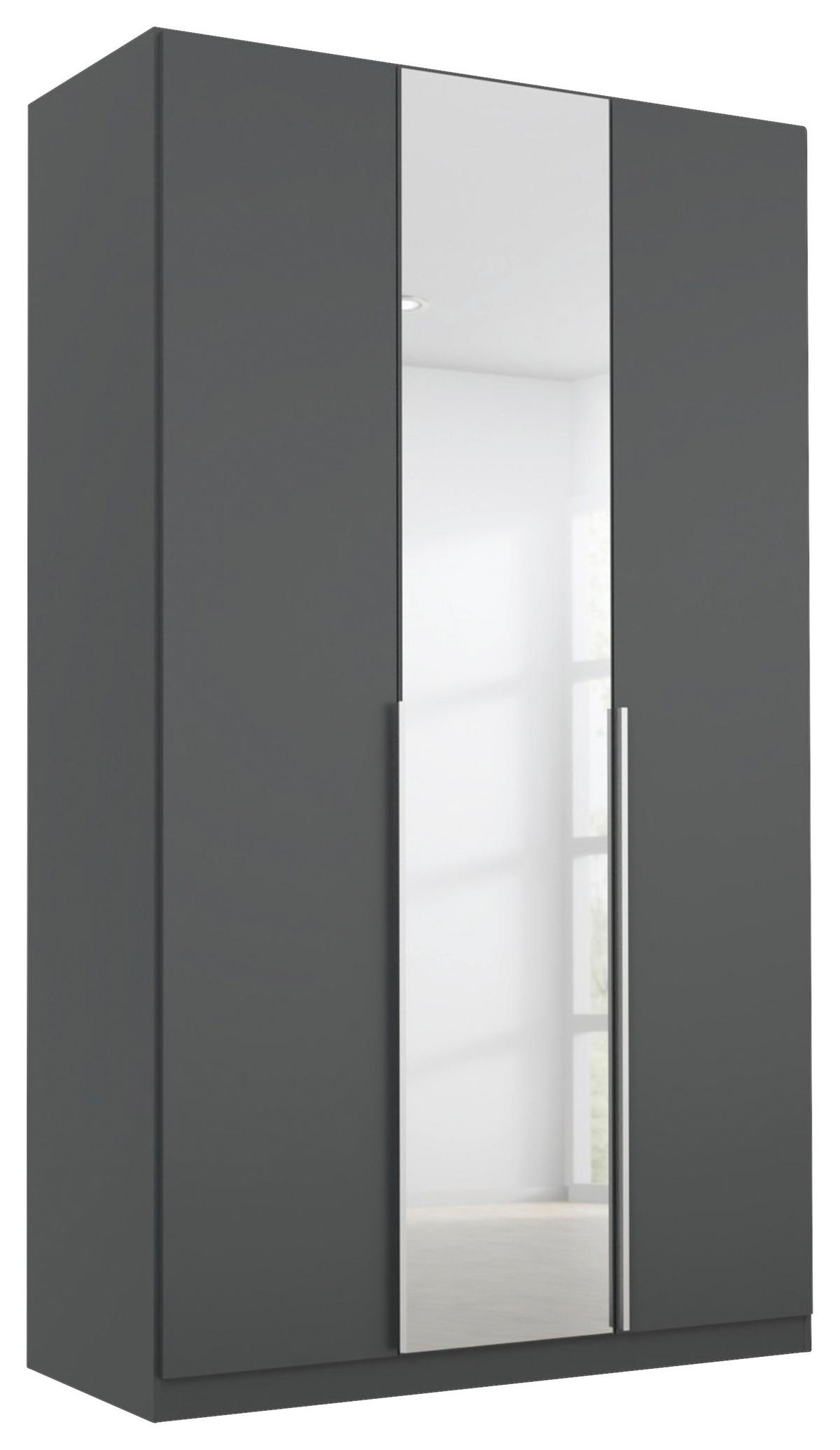 Drehtürenschrank Mit Spiegel B: 136 Cm Alabama, Grau - Silberfarben/Grau, MODERN, Holzwerkstoff (136/229/54cm) - Rauch Möbel