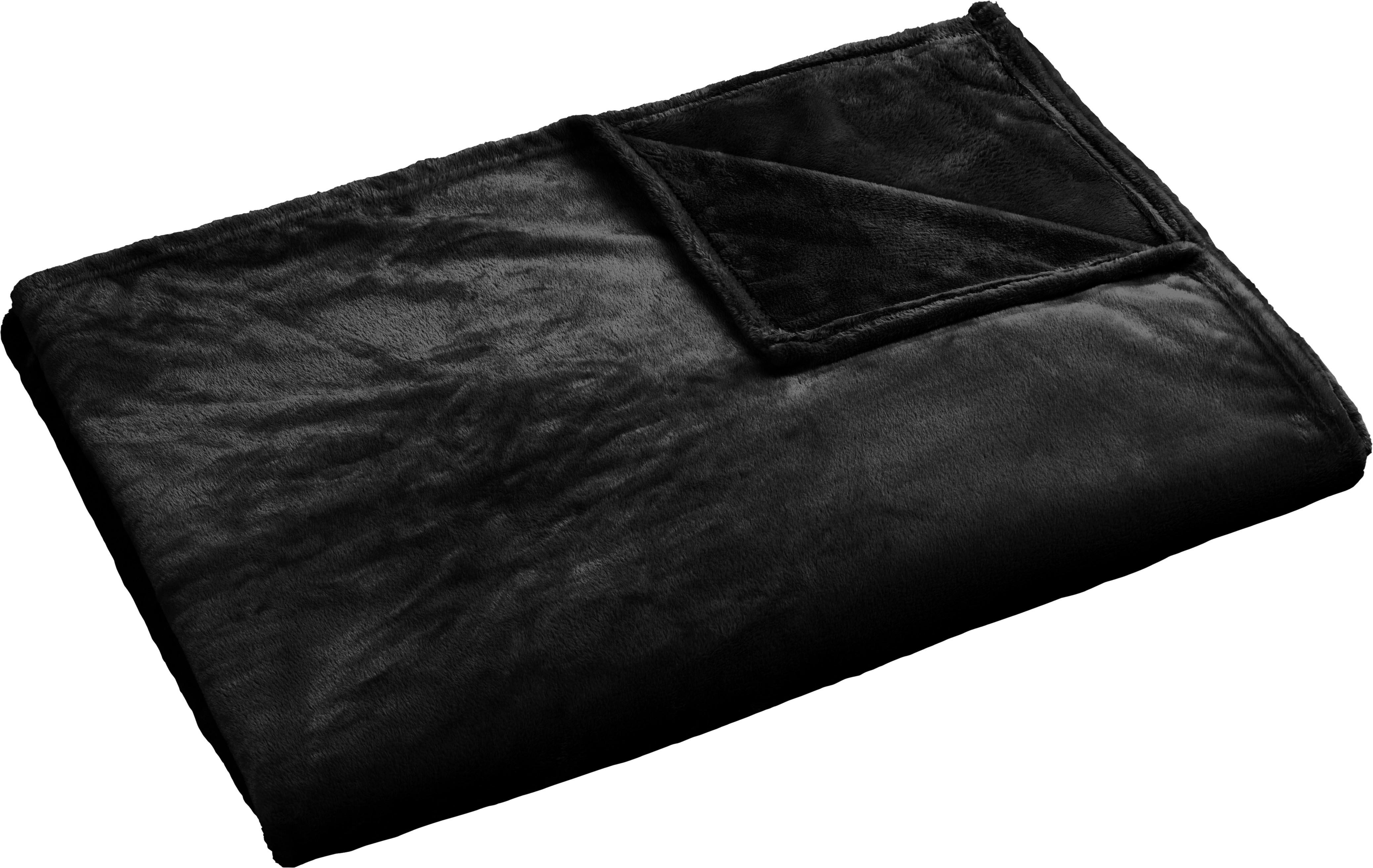 Wohndecke Hilton Schwarz 140x200 cm - Schwarz, Textil (140/200cm)