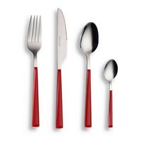 Besteckset 24-Teilig für 6 Personen - Silberfarben/Rot, Basics, Metall - Echtwerk