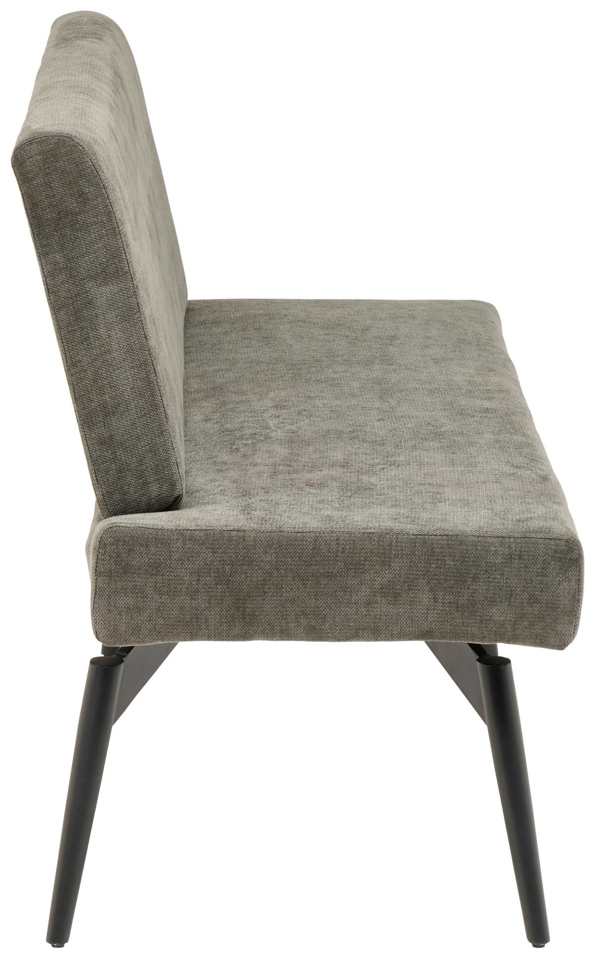 Sitzbank Tinos Mit Lehne Dunkelgrau, B: 140 Cm - Dunkelgrau/Schwarz, KONVENTIONELL, Textil/Metall (140/88/62cm) - MID.YOU