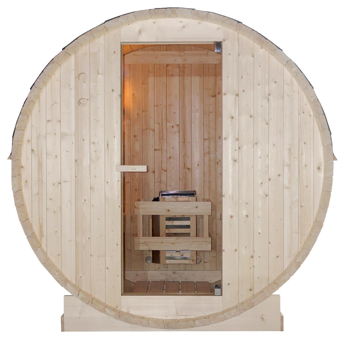 Saunafass Tromsö Fichtefarben B: 120 Cm - Fichtefarben, KONVENTIONELL, Glas/Holz (189/120/191,5cm) - Sanotechnik