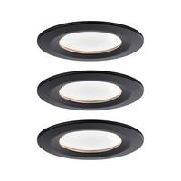 Deckenleuchte 3er-Set Ø 7,8 cm, dimmbar, rund - Schwarz, Basics, Metall (7,8/7,8/4,5cm) - Paulmann