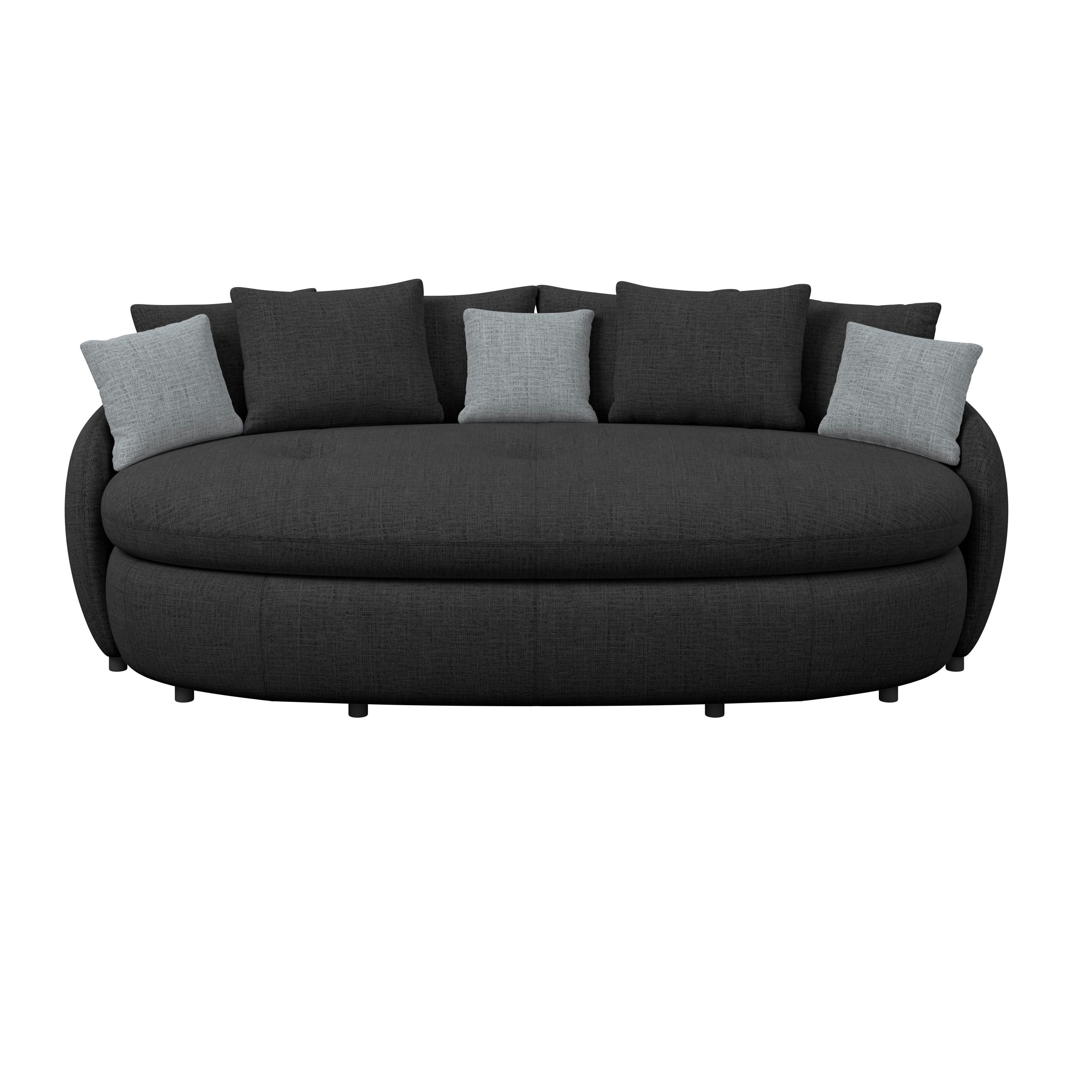 Mega pohovka ARUBA 2, čierna/antracitová ženilka - čierna, Trend, textil/plast (238/80/140cm) - Luca Bessoni