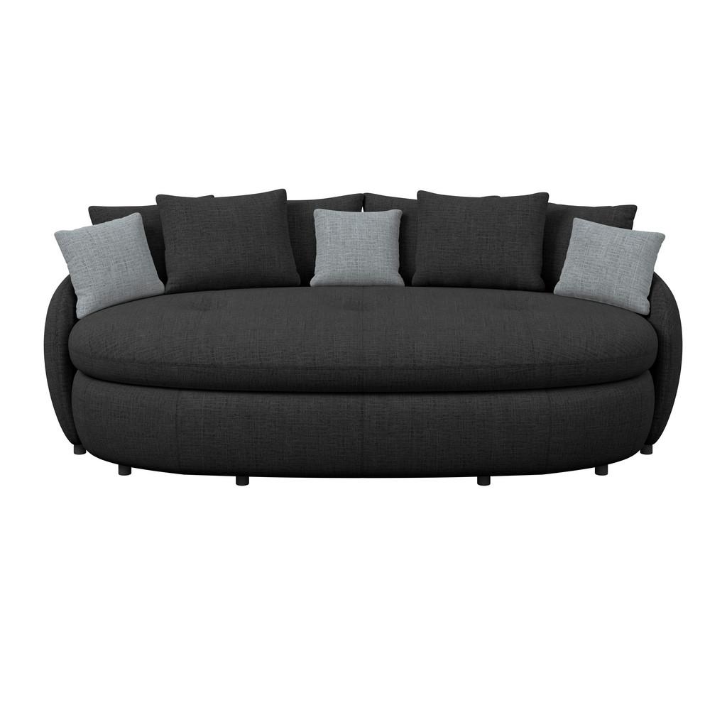 Megasofa Aruba 2 mit Kissen B: 238cm,Schwarz Chenille