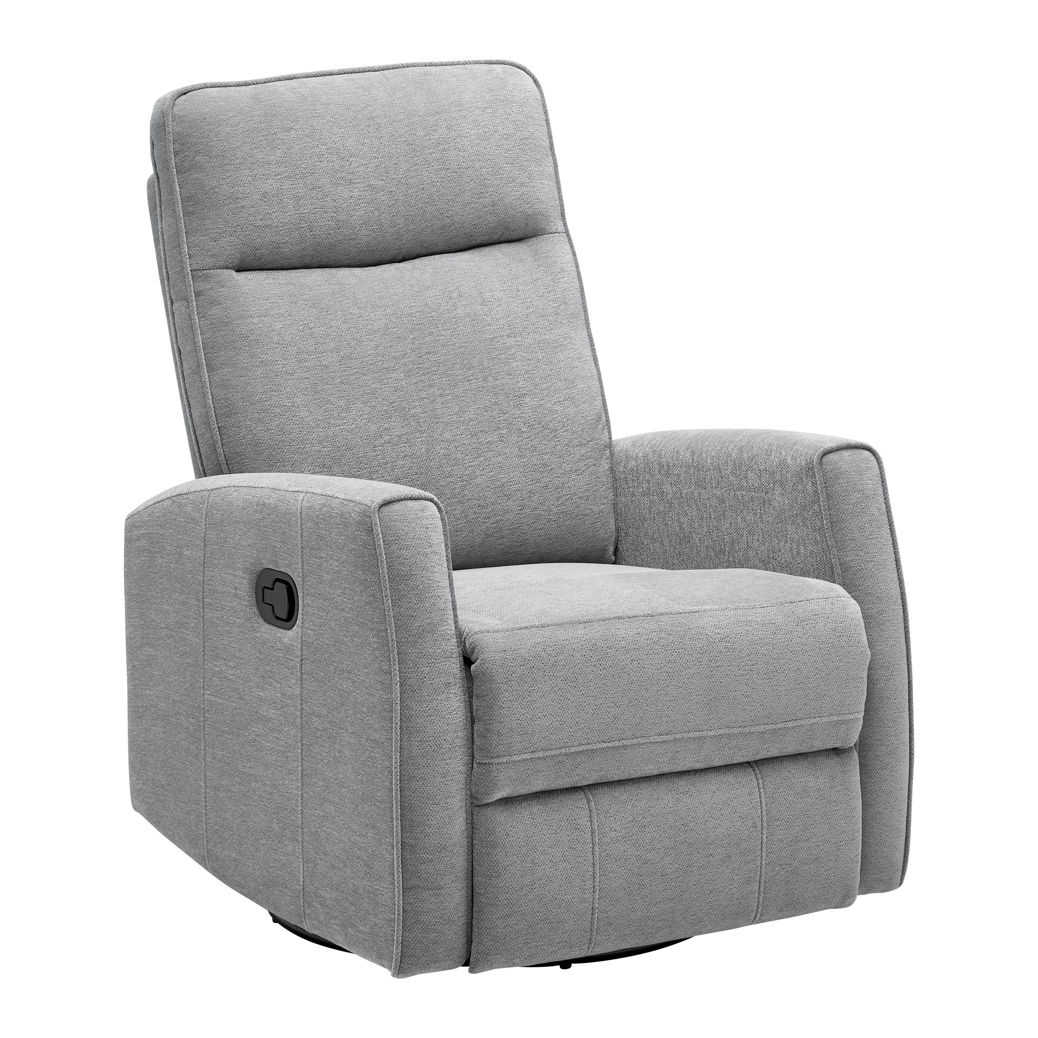 Relaxačné kreslo MELINDA, sivá tkanina, max. 140 kg - čierna/sivá, Konventionell, kov/drevo (76/103/96cm) - Mömax