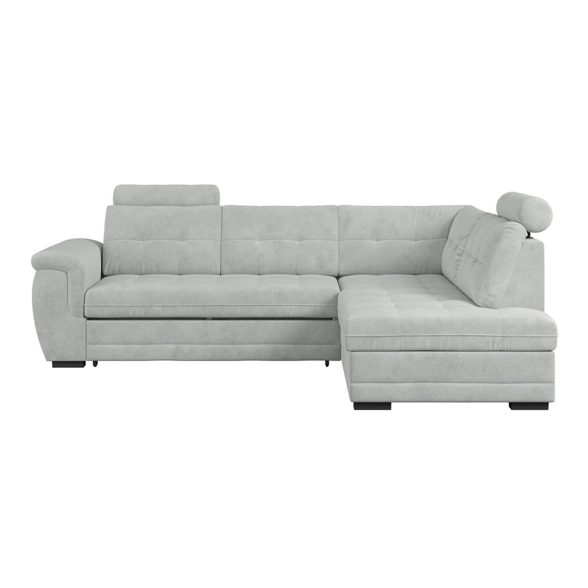 Ecksofa mit Schlaffunktion Falco new Grau 251x183 cm - Schwarz/Grau, KONVENTIONELL, Textil (251/183cm) - Ondega
