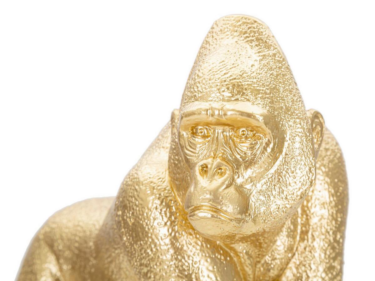 Skulptur Gorilla Dekor Side Goldfarben, B: 24,3 cm - Goldfarben, Basics, Kunststoff (24.3/22.8/13.9cm)