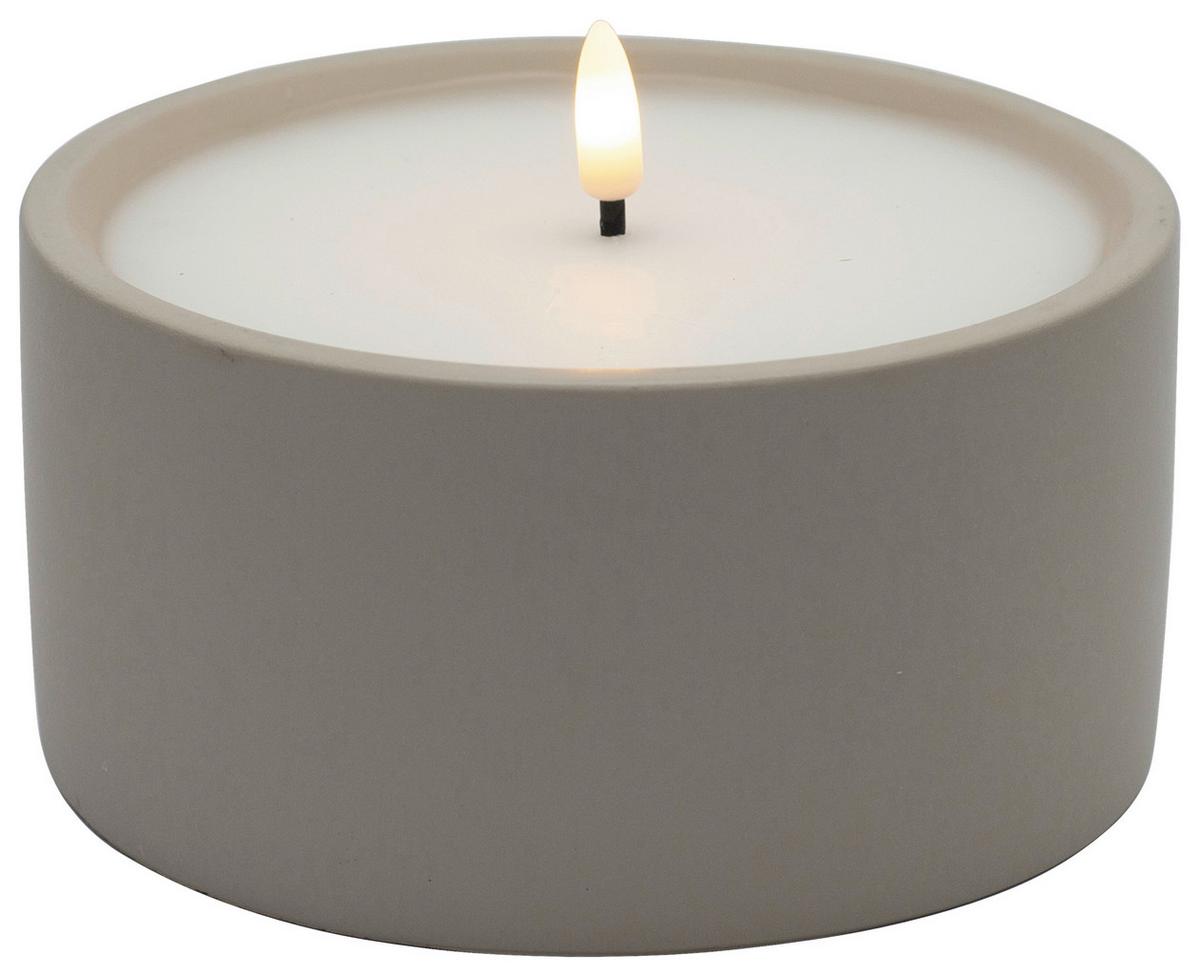 LED sviečka KAREN - sivá, Modern, plast/kameň (15/7,5cm) - Mömax