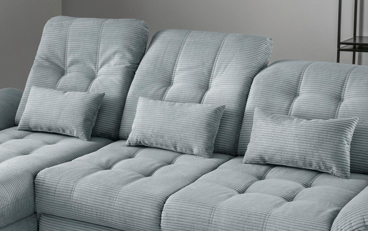 Eckschlafsofa Delphino Hellblau S: 189x273 cm - Schwarz/Hellblau, MODERN, Textil (189/273cm) - Livetastic