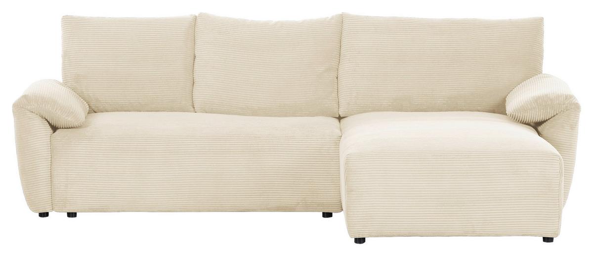 Ecksofa Cuty Beige S: 266x180 cm - Schwarz/Naturfarben, KONVENTIONELL, Textil (266/180cm) - MID.YOU