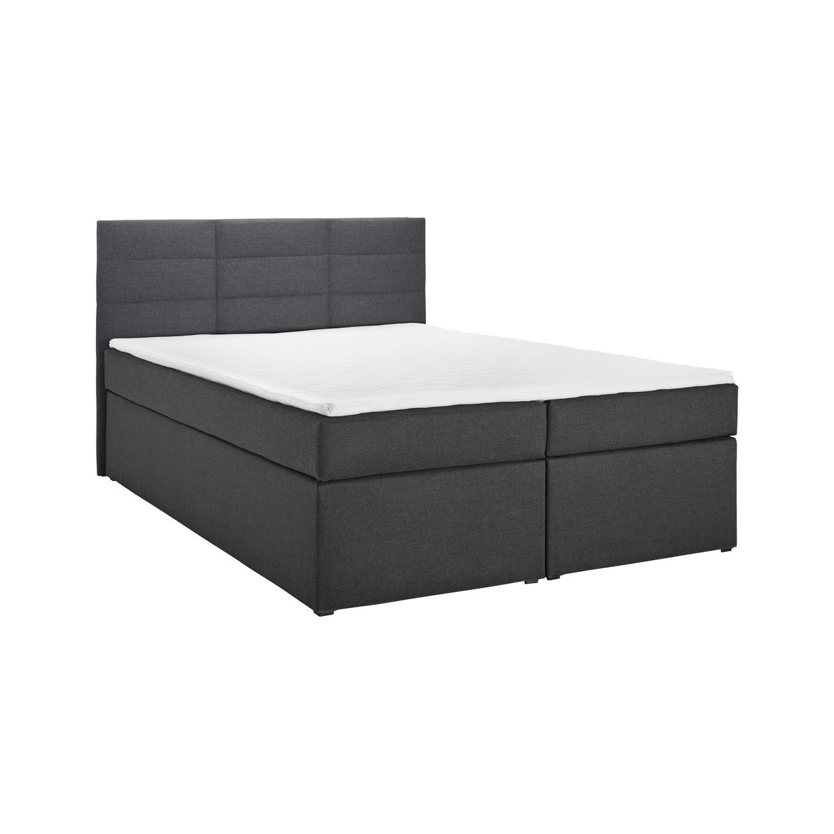 Manželská boxspring posteľ Lisa, 140x200, sivá - čierna/tmavosivá, Modern, drevo/kompozitné drevo (140/200cm) - Bessagi Home