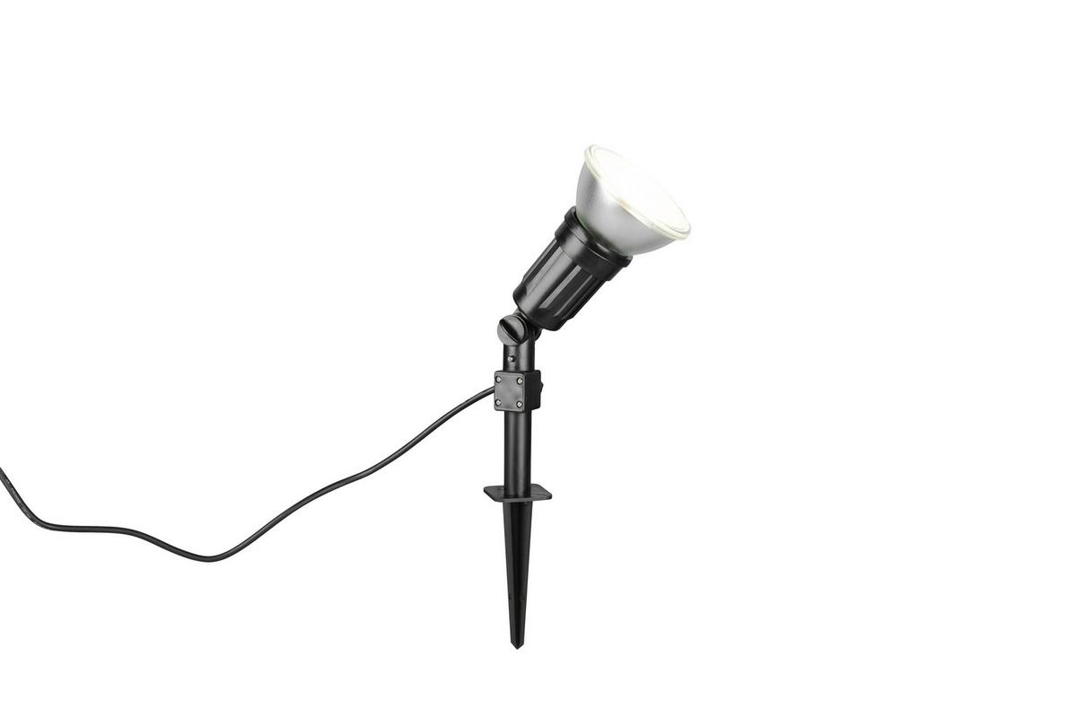 Außenleuchte Caceres Schwarz D: 12,5 cm - Schwarz, KONVENTIONELL, Kunststoff (12,5/51cm)