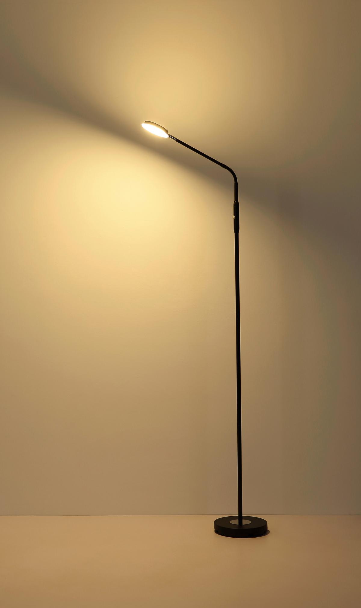 STOJACÍ LED LAMPA SILVIO - černá/čiré, Design, kov/plast (52/20/173cm)