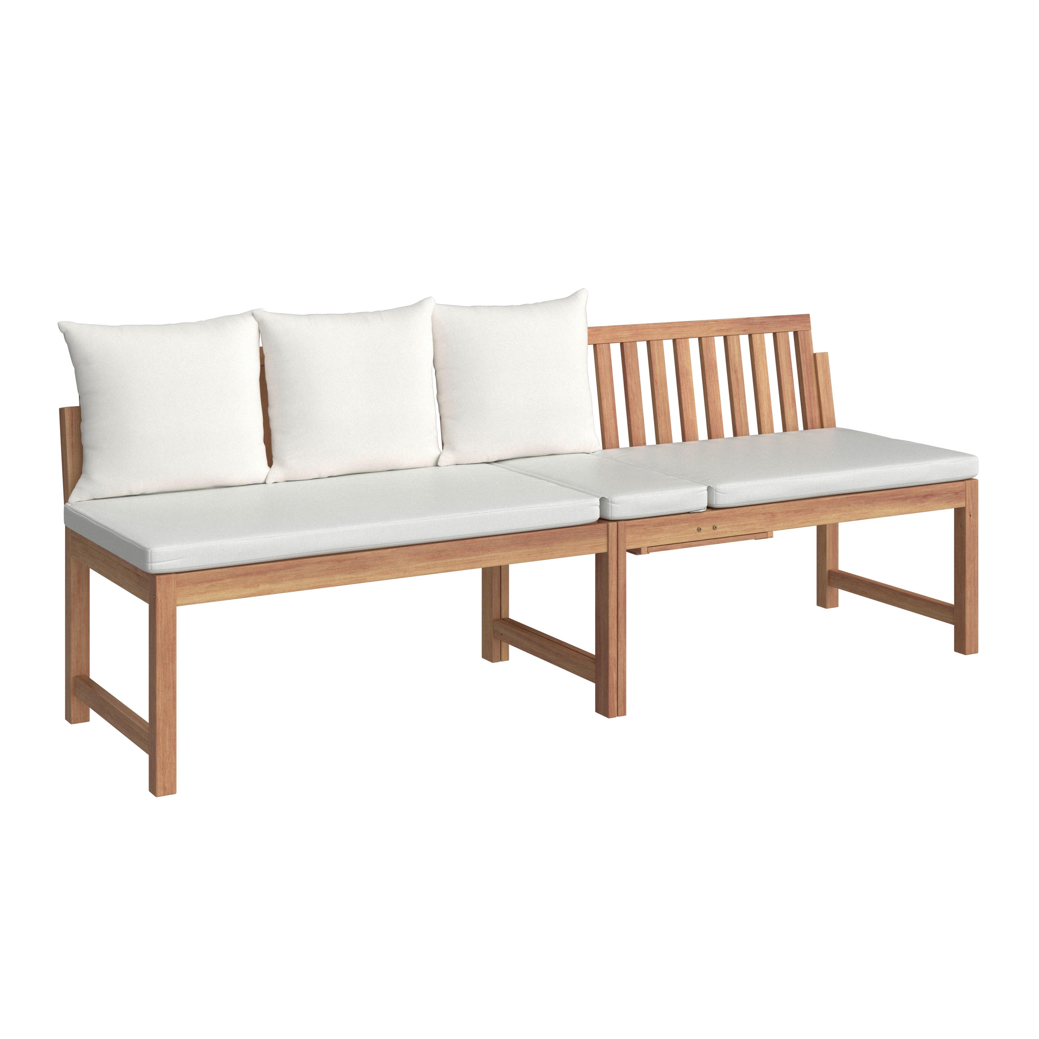 ZAHRADNÍ LAVICE JUNOA - šedá/barvy akácie, Moderní, dřevo/textil (200/75/60cm) - Bessagi Garden