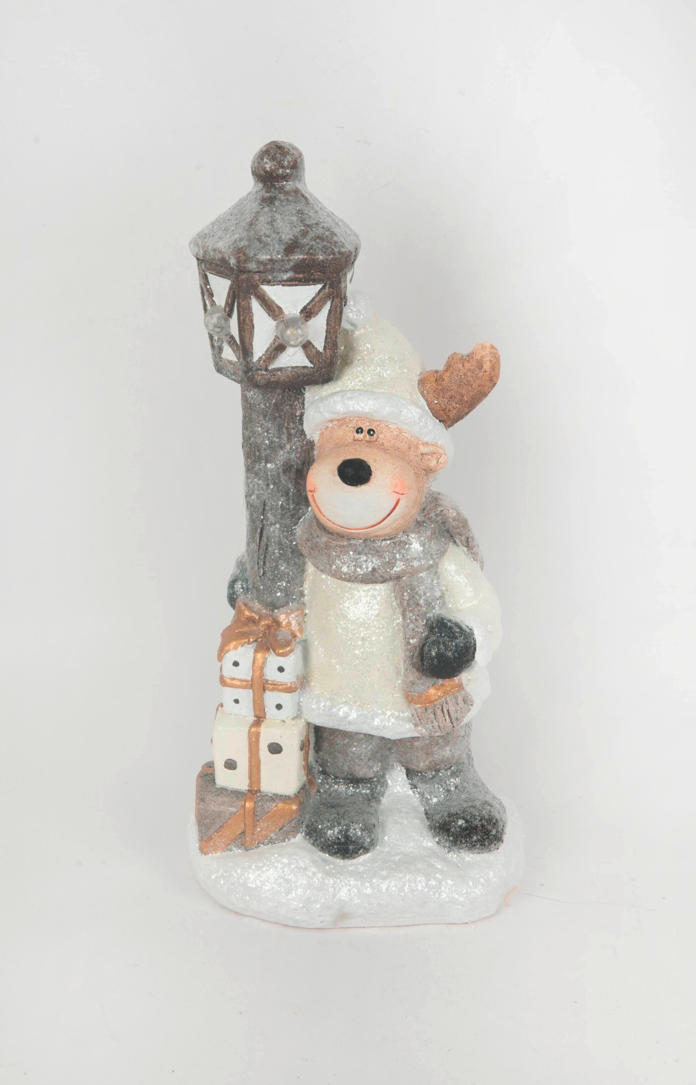 Led Karácsonyi Figura Anton - barna/fehér, Konventionell, kő (18cm) - Luca Bessoni