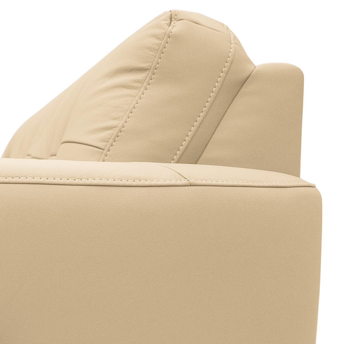 Ecksofa Nordic Beige S: 238x168 cm - Beige/Buchefarben, Design, Leder/Textil (238/168cm) - Livetastic